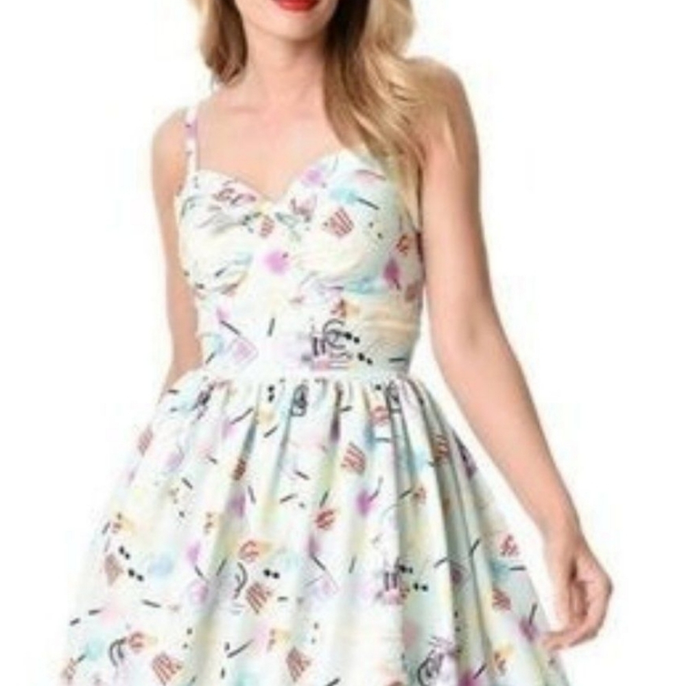 Unique Vinatge Popcorn Cotton Candy Luma Retro Style Dress Fit And Flare Size M - Picture 5 of 15